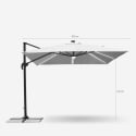 Sombrilla con luz solar LED 3x3 de aluminio Paradise 