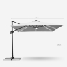Sombrilla con luz solar LED 3x3 de aluminio Paradise 