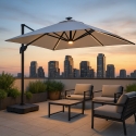 Sombrilla con luz solar LED 3x3 de aluminio Paradise Rebajas