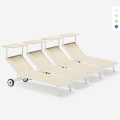 4 Tumbonas con Ruedas Aluminio Playa Patio Piscina Alabama Stock 4 Piezas Promoción