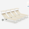 4 Tumbonas con Ruedas Aluminio Playa Patio Piscina Alabama Stock 4 Piezas Promoción