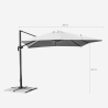 Parasol jardín 3x3 brazo aluminio cuadrado Paradise 