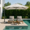 Parasol jardín 3x3 brazo aluminio cuadrado Paradise Rebajas