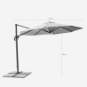 Parasol excéntrico sombrilla de jardín 3 m aluminio octogonal Paradise 
