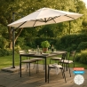 Parasol excéntrico sombrilla de jardín 3 m aluminio octogonal Paradise Promoción