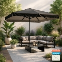 Sombrilla rectangular de aluminio de 3x2m para jardín y terraza Eden Noir Promoción