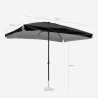 Sombrilla rectangular de aluminio de 3x2m para jardín y terraza Eden Noir Características
