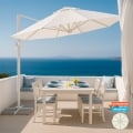 Sombrilla de aluminio para jardín y terraza 3x3m Paradise White Parasol Promoción