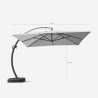 Parasol grande jardín 3,5 metros cuadrado mástil aluminio Anti UV Copenaghen 