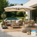 Parasol grande jardín 3,5 metros cuadrado mástil aluminio Anti UV Copenaghen Promoción