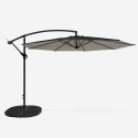 Sombrilla de aluminio para jardín y terraza para hotel Fan Noir 3 metros