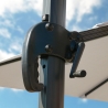 Sombrilla con luz solar LED 3x3 de aluminio Paradise Brown Light Coste