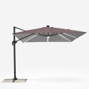 Sombrilla con luz solar LED 3x3 de aluminio Paradise Brown Light Descueto