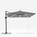 Sombrilla con luz solar LED 3x3 de aluminio Paradise Brown Light 