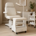 Reposapiés para pedicura estética con cojín cajón y 4 ruedas Kaekoon Descueto