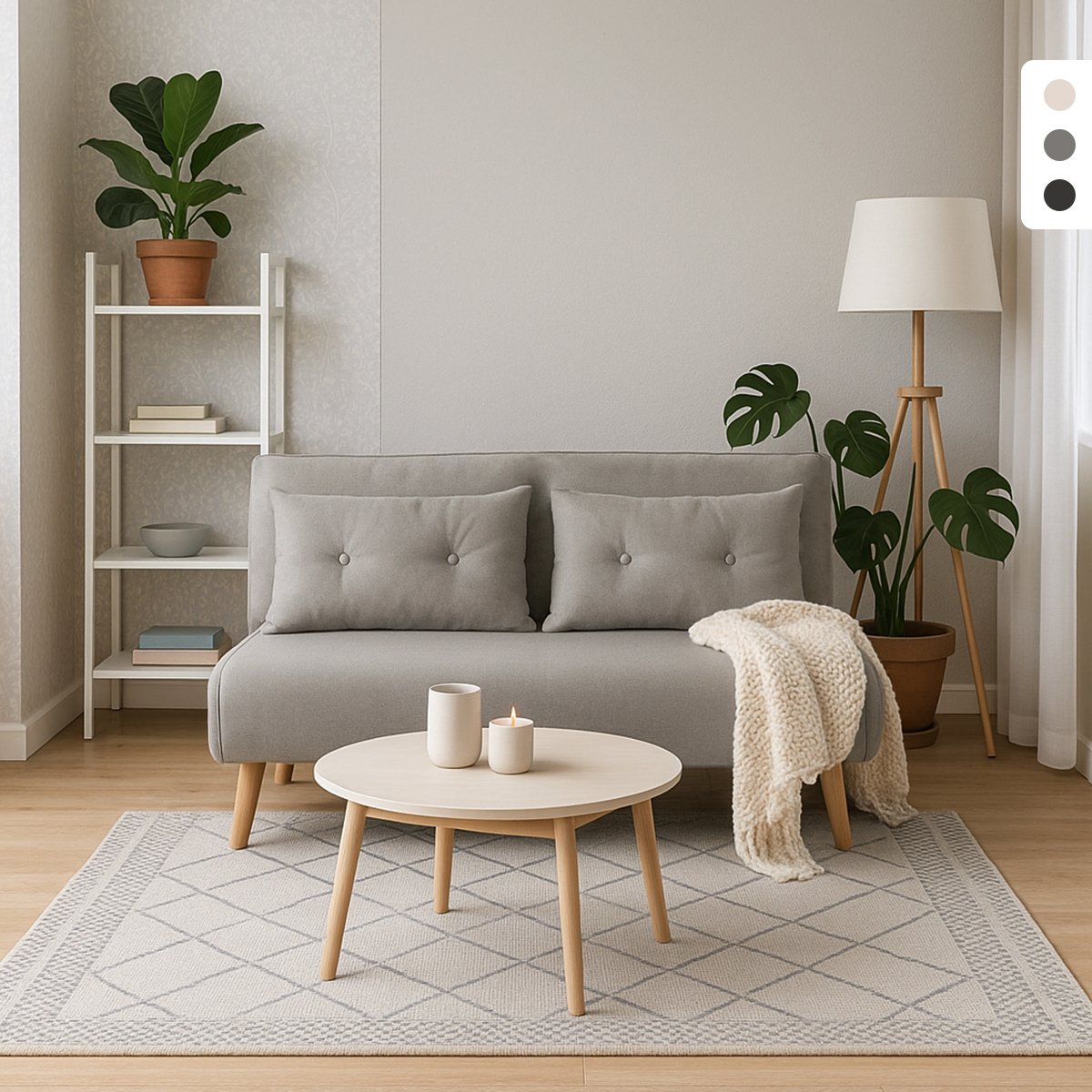 Sofá cama para el salón de 2 plazas estilo escandinavo de tela Elettra Promoción Sofá cama para el salón de 2 plazas estilo escandinavo de tela Elettra Promoción