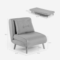 Sillón cama plegable de tela con patas de madera Miriam 