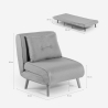 Sillón cama plegable de tela con patas de madera Miriam 