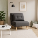 Sillón cama plegable de tela con patas de madera Miriam Venta
