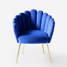 Sillón concha butaca diseño moderno terciopelo patas doradas Calicis Elección