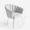Sillón concha butaca diseño moderno terciopelo patas doradas Calicis 