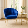 Sillón concha butaca diseño moderno terciopelo patas doradas Calicis Rebajas