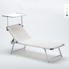 Tumbona de Aluminio para Playa con Toldo Ajustable Nettuno Promoción