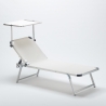 Tumbona de Aluminio para Playa con Toldo Ajustable Nettuno 