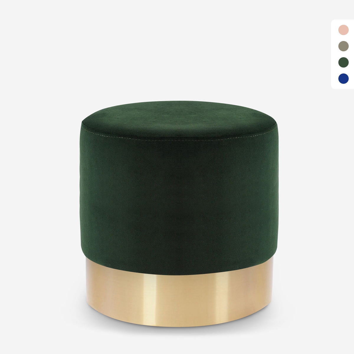 Puf reposapiés taburete bajo acolchado redondo diseño terciopelo Rossetto