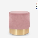 Puf reposapiés taburete bajo acolchado redondo diseño terciopelo Rossetto Modelo
