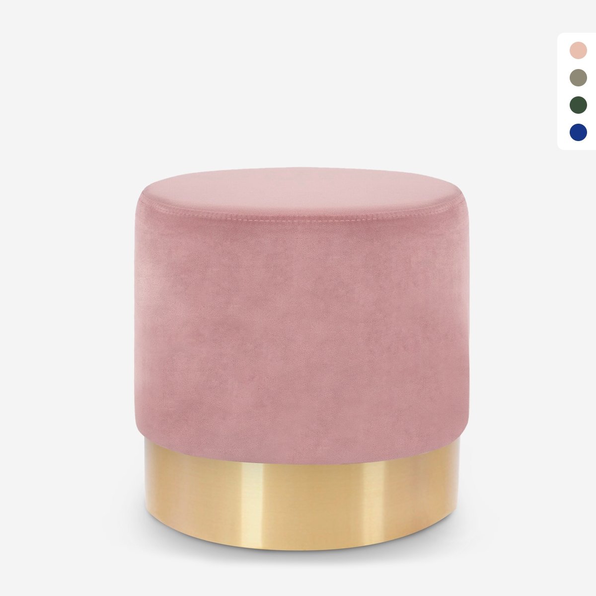 Puf reposapiés taburete bajo acolchado redondo diseño terciopelo Rossetto Modelo