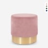 Puf reposapiés taburete bajo acolchado redondo diseño terciopelo Rossetto Modelo