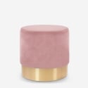 Puf reposapiés taburete bajo acolchado redondo diseño terciopelo Rossetto Coste
