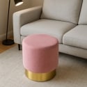 Puf reposapiés taburete bajo acolchado redondo diseño terciopelo Rossetto Precio