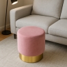 Puf reposapiés taburete bajo acolchado redondo diseño terciopelo Rossetto Precio