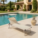 4 Tumbonas de Aluminio para Playa con Toldo Ajustable Nettuno Rebajas