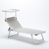 20 Tumbonas de Aluminio para Playa con Toldo Ajustable Nettuno 
