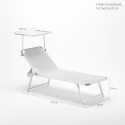 20 Tumbonas de Aluminio para Playa con Toldo Ajustable Nettuno 