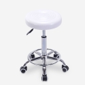 Taburete con ruedas asiento de polipiel giratorio esteticista oficina Nabu Precio