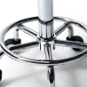 Taburete con ruedas asiento de polipiel giratorio esteticista oficina Nabu 