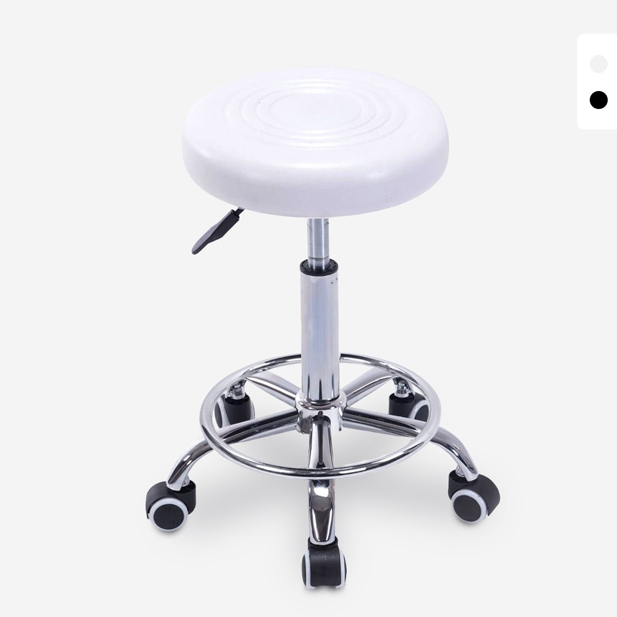 Taburete con ruedas asiento de polipiel giratorio esteticista oficina Nabu Promoción Taburete con ruedas asiento de polipiel giratorio esteticista oficina Nabu Promoción