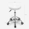 Taburete con ruedas asiento de polipiel giratorio esteticista oficina Nabu 