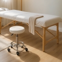 Taburete con ruedas asiento de polipiel giratorio esteticista oficina Nabu Rebajas