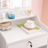 Tocador de Maquillaje con espejo y taburete para dormitorio Flora 
