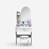 Tocador de Maquillaje con espejo y taburete para dormitorio Flora Catálogo