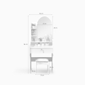 Tocador de Maquillaje con espejo y taburete para dormitorio Flora 