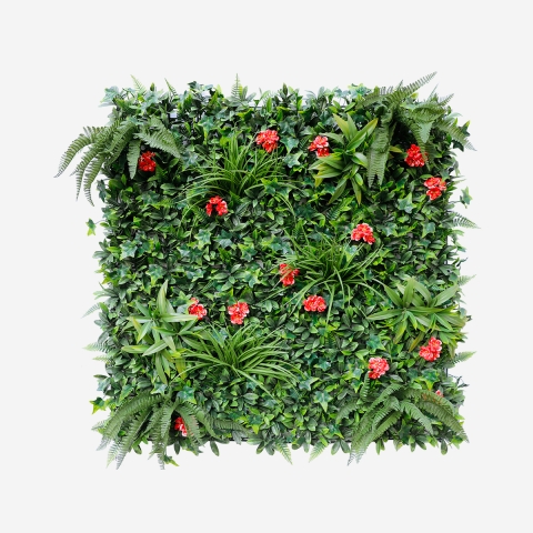 Seto artificial perenne de 100x100 cm plantas 3D jardín Lemox Promoción