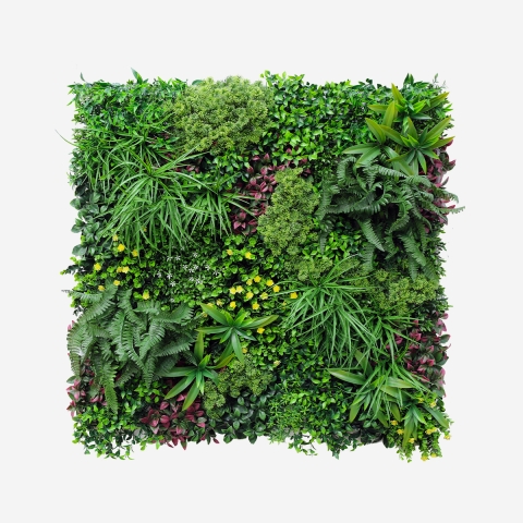 Seto artificial realista 100x100 cm plantas 3D exterior jardín Ilex Promoción