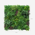 Seto artificial realista 100x100 cm plantas 3D exterior jardín Ilex Descueto