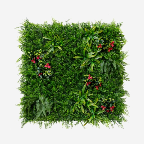 Seto artificial 3D panel 100x100 cm con plantas realistas Cerrum Promoción